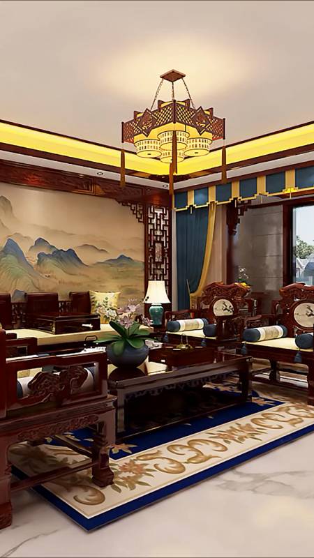 古典中式风格客厅,领略传统文化待客之道!#中式装修 #全屋整装-度小视