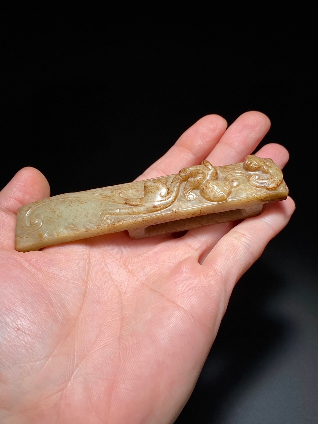 汉 和田玉籽料 螭虎纹 剑璏