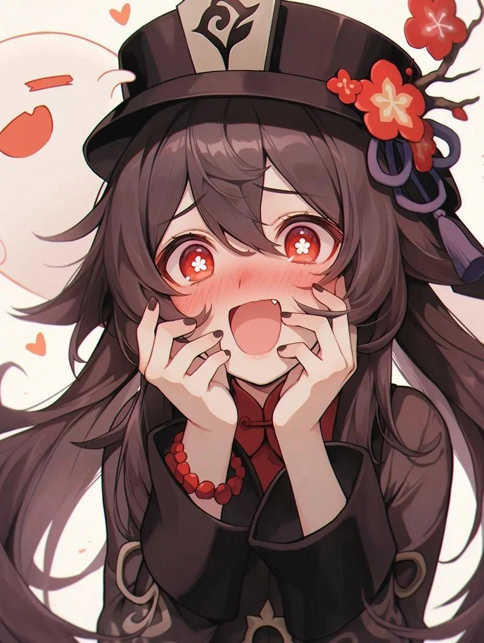 一脸红就会露出虎牙的小胡桃[温暖]#原神