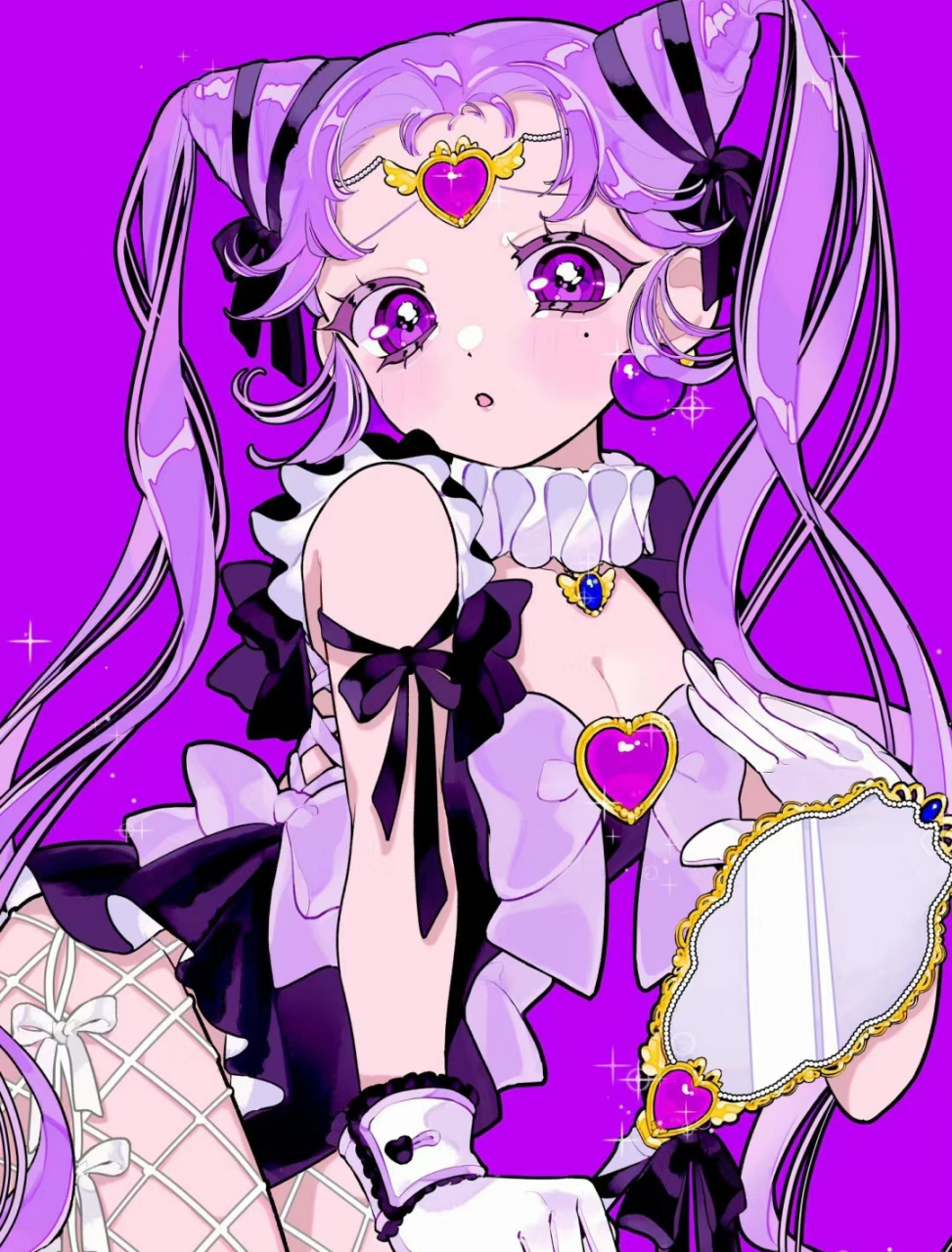 好绚丽的紫色[鼓掌][鼓掌] 双马尾女孩#二次元