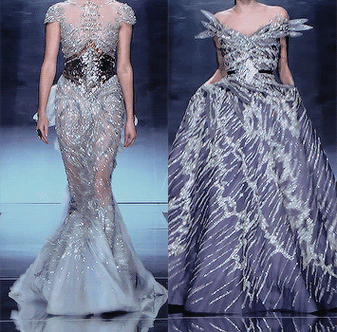 ziad nakad的这场海洋主题高定秀无论看多少次都会被惊艳到