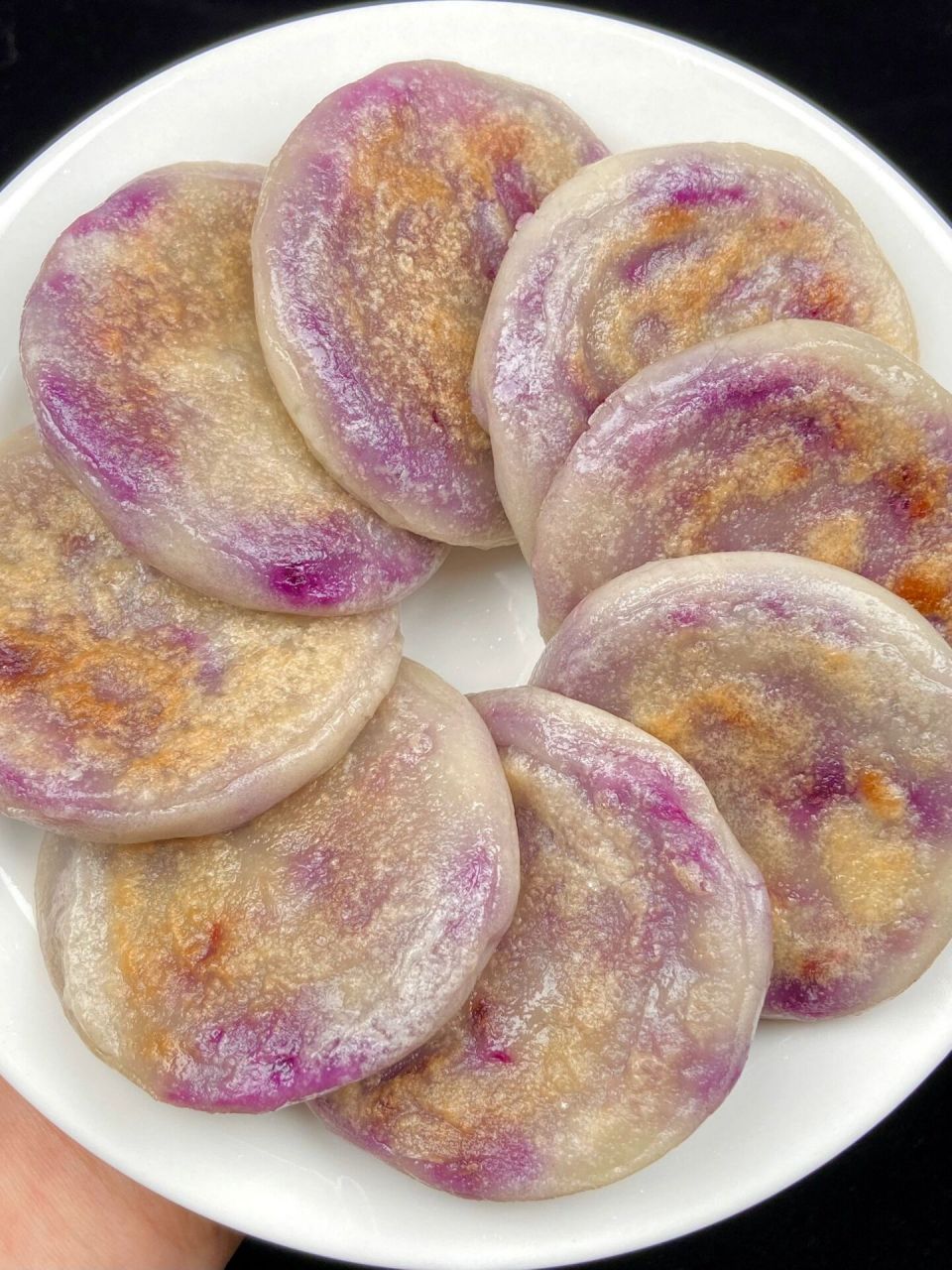 今天吃:紫薯糯米饼!