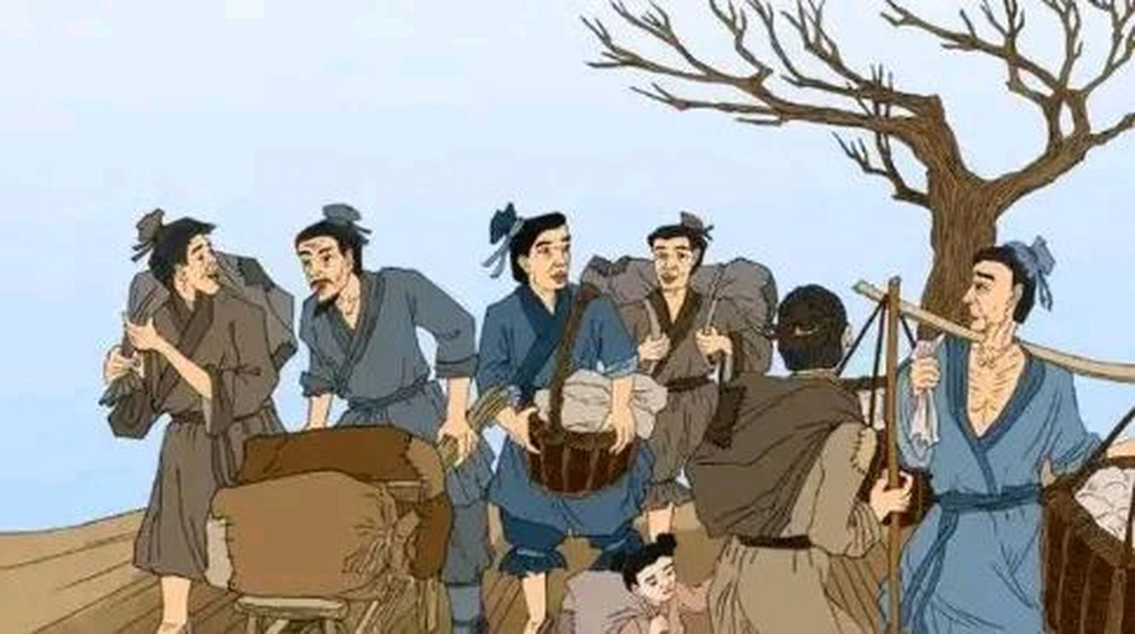 古时有个村子遭遇大旱天气,唯独一富人家水库有水,然