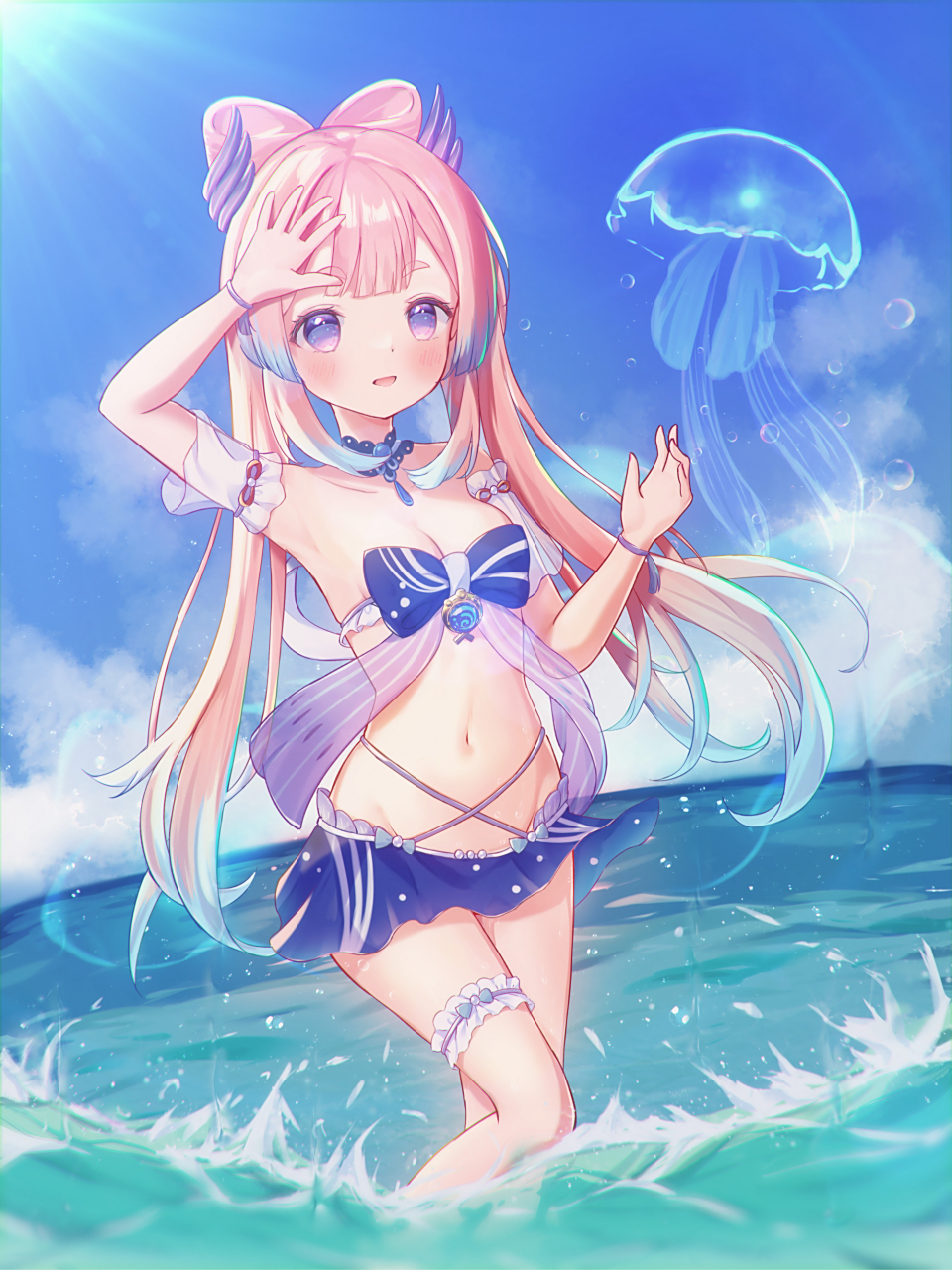 心海的衣服,用剪刀剪一剪就能变成泳装啦[二哈] 画师: halby #原神