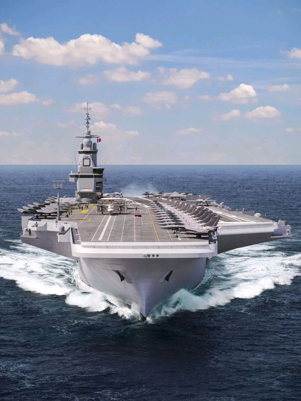 这是法国海军新一代航空母舰构想图,代号为"pang"核动力航母,预计2026