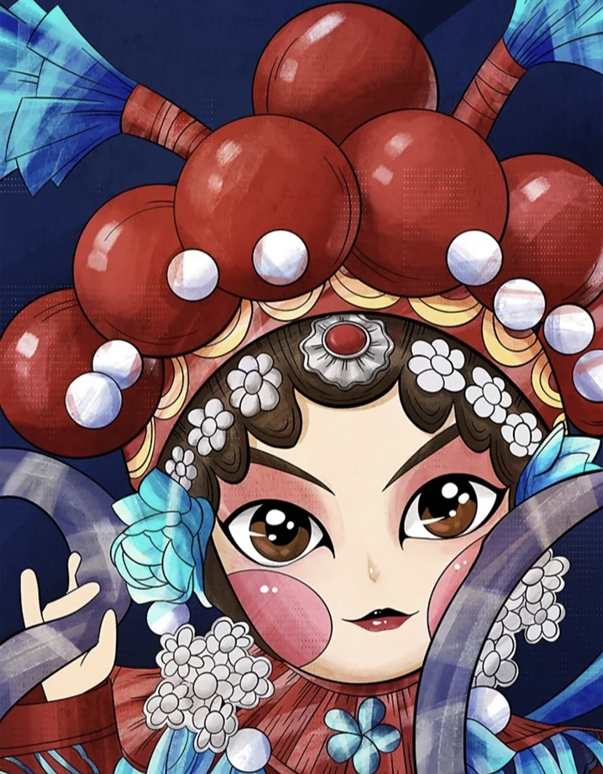 超可爱的戏曲人物插画!