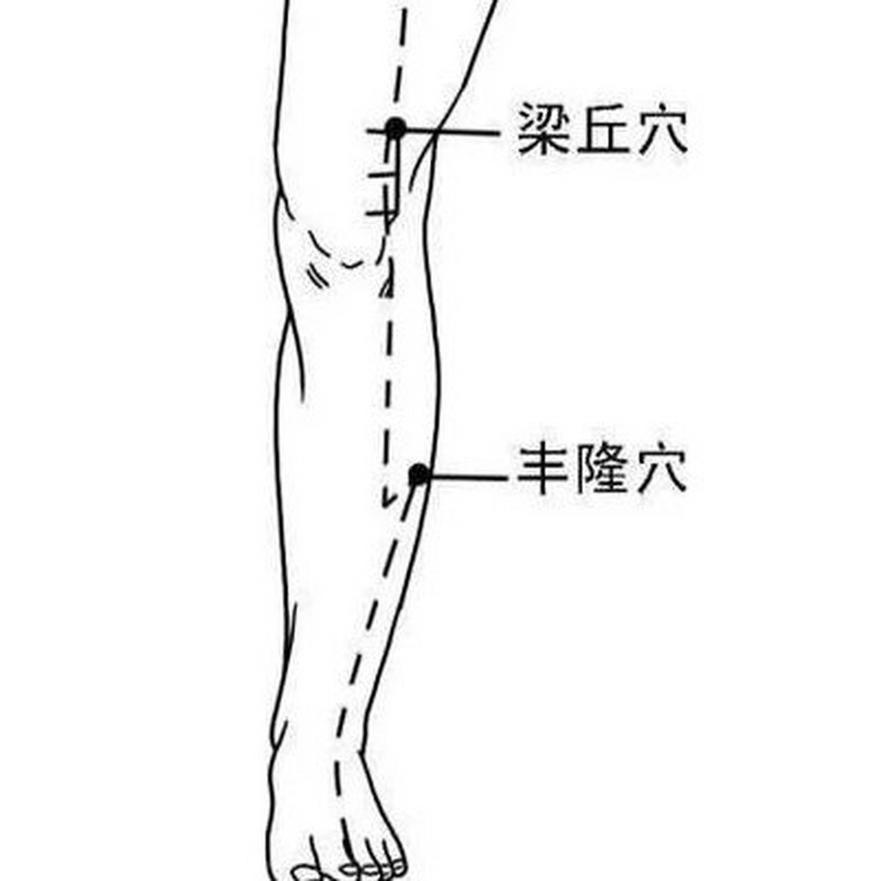 【定位】當髂前上棘與髕底外側端的連線上,髕骨外上緣上3寸.