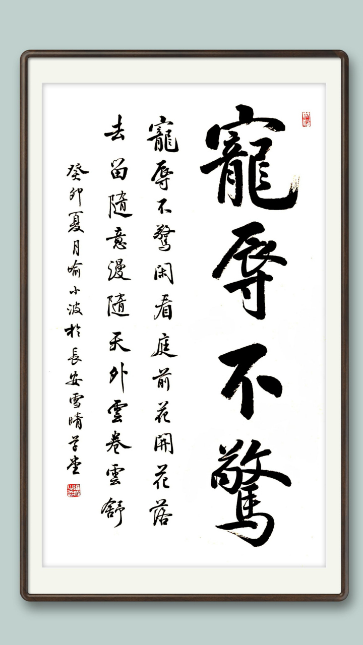 宠辱不惊,去留无意.闲看是花,落看是泪. 云卷云舒,花开花谢.