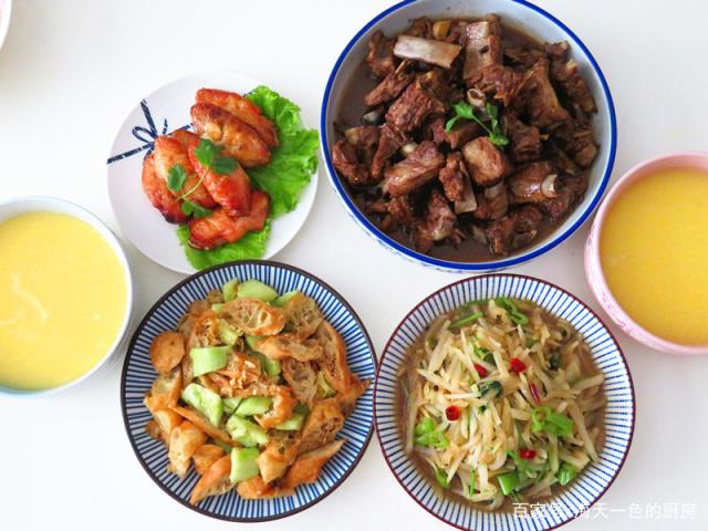 一家三口的午餐,四道家常菜,简单有营养,女儿说都是她爱吃的