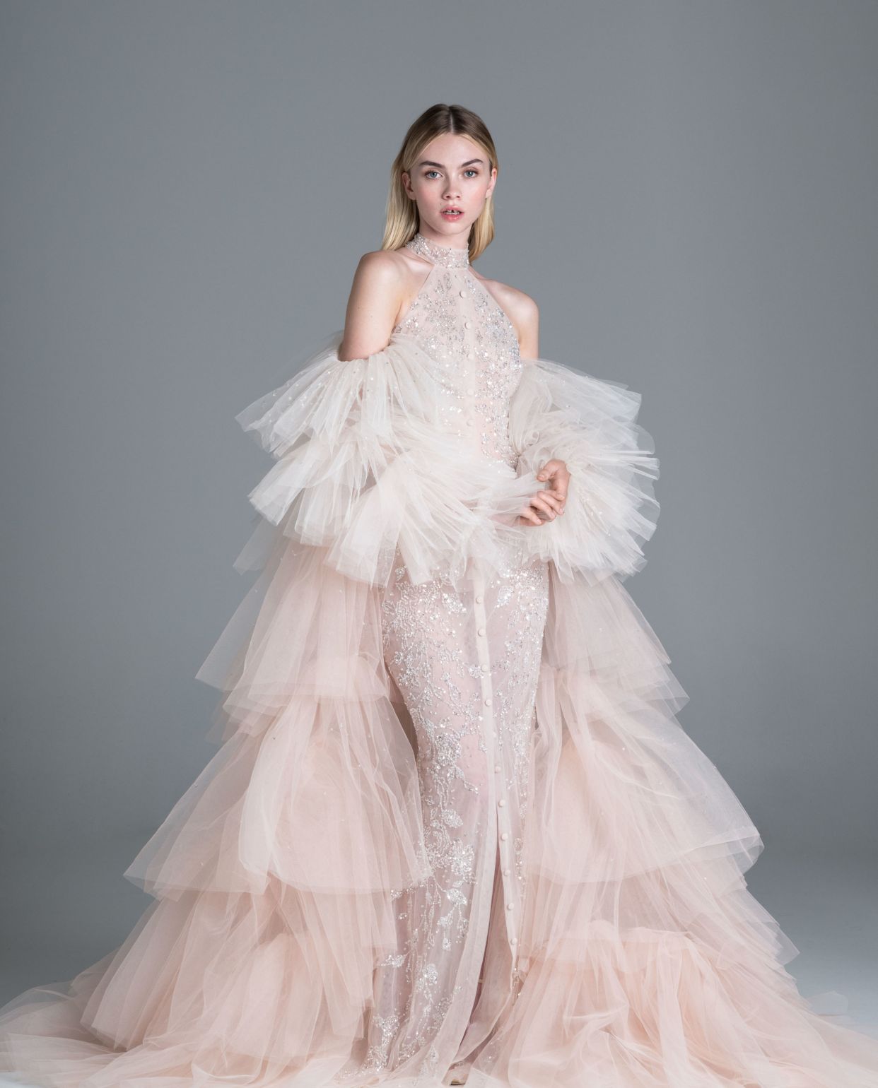 paolo sebastian 水雾纱裙:精致优雅,自然灵动