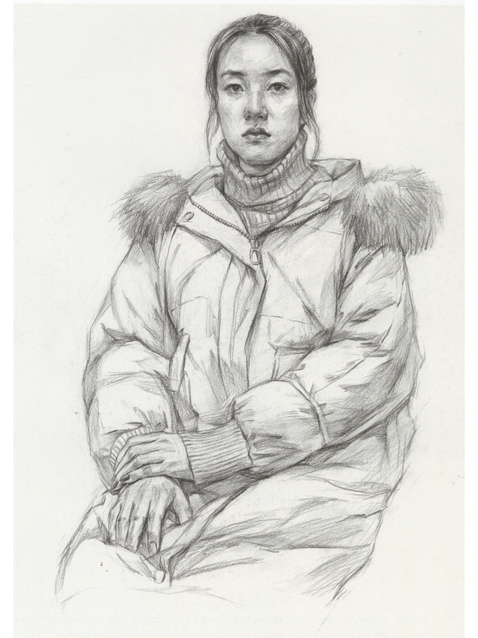 国美素描高分卷作品欣赏,素描头像相对于半身像还有有所区别的.