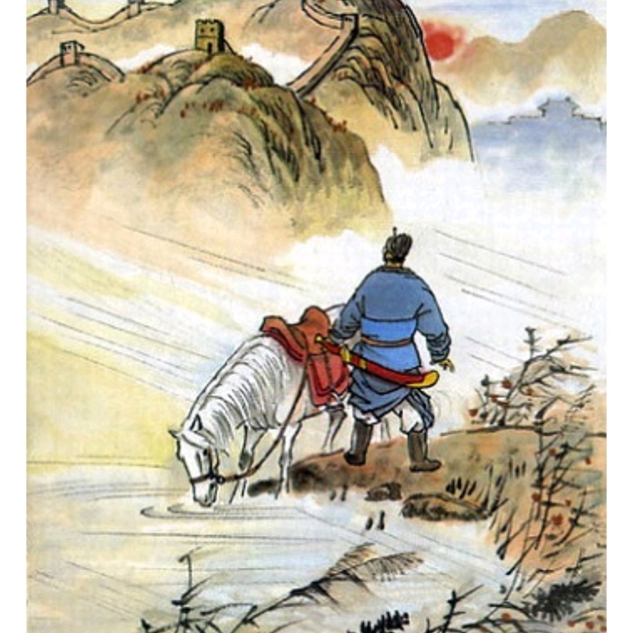 塞下曲 王昌龄 饮马度秋水,水寒风似刀. 秋水释为秋天的水,点明季节.