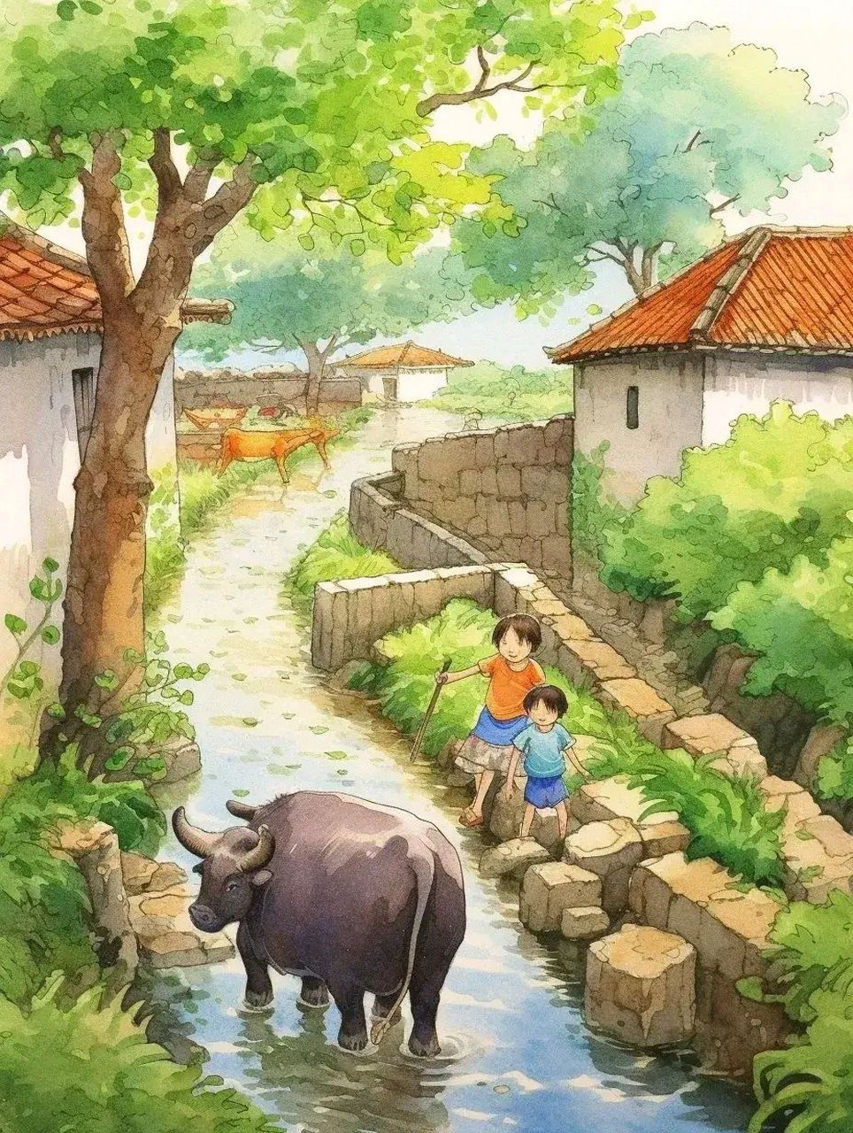 农村儿时的记忆,放牛曾经陪伴我们成长