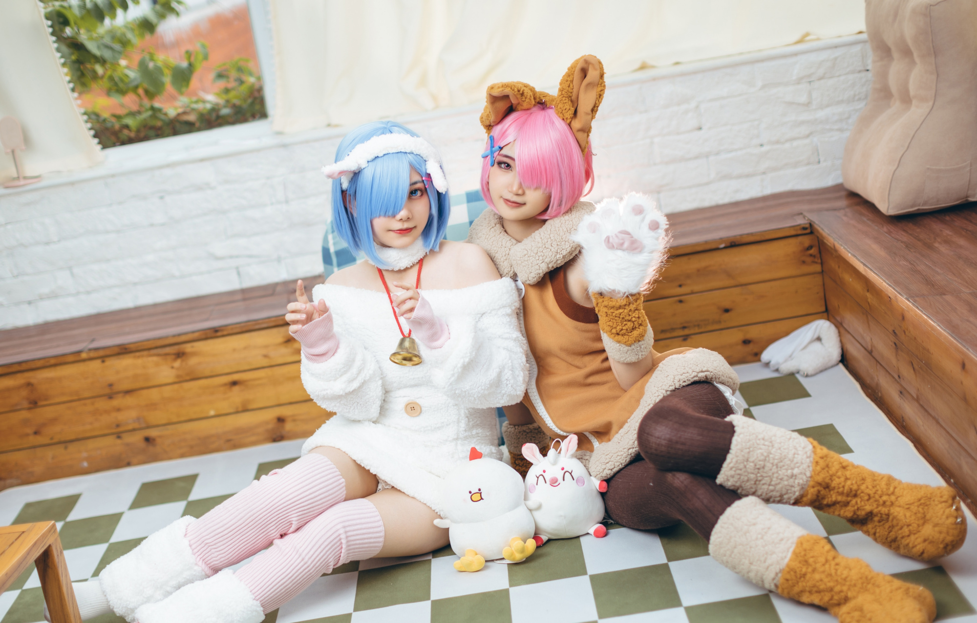 绵阳雷姆与兔兔拉姆cos,这么可爱的"双倍快乐",我爱了
