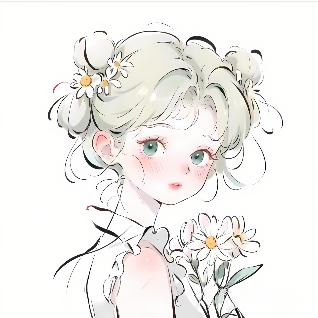 水墨风清新少女 #二次元# #ai绘画# #ai共创计划