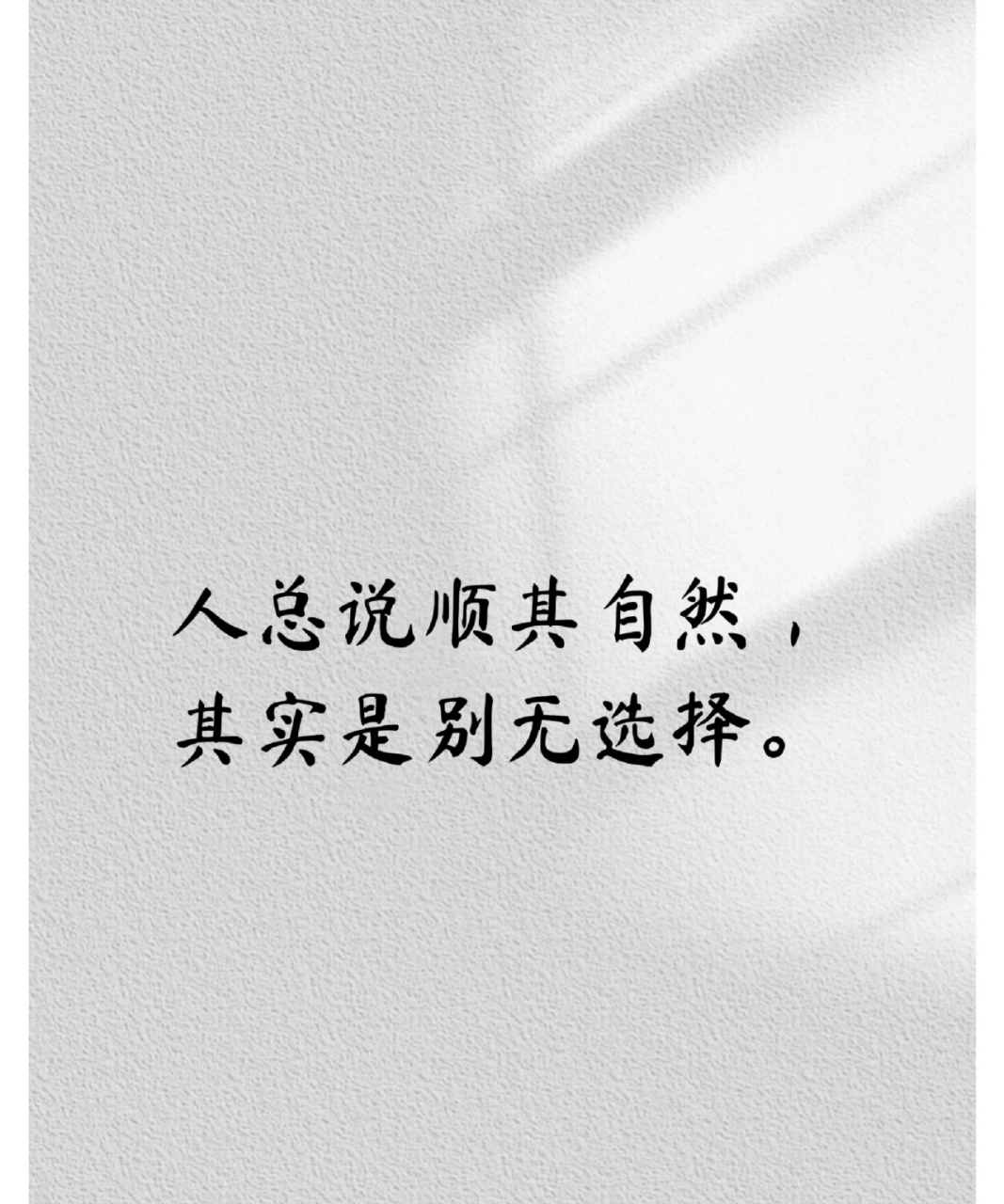 人总说顺其自然,其实是别无选择.