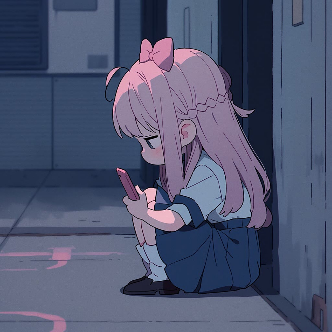 女孩头像:孤独的夜里,独自躲在无人的角落里想念你.#头像# #微信头像