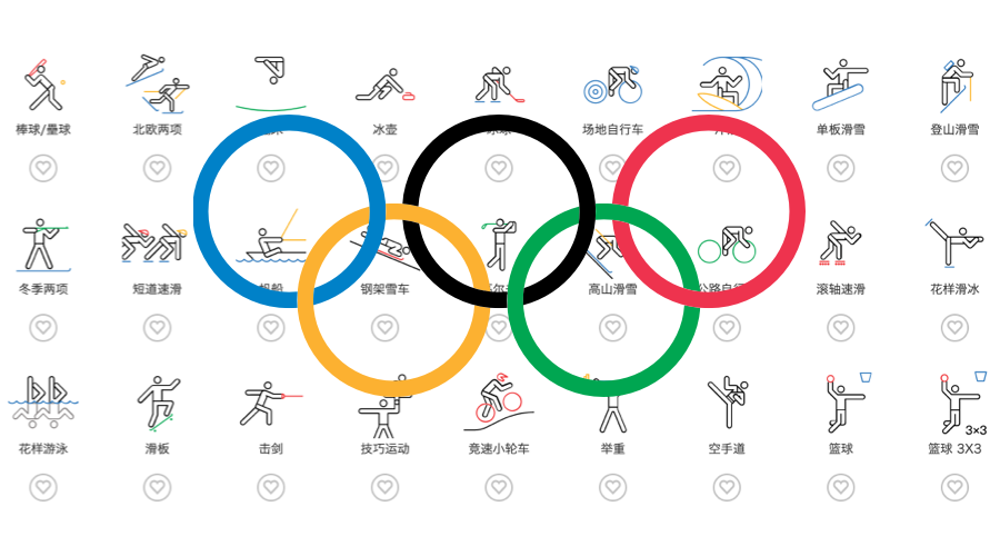 奥运会(冬奥会)运动项目矢量图标免费下载