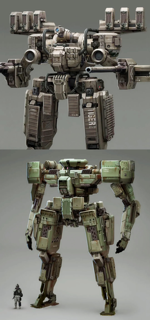 合金装备x前线任务 机甲设计方案图稿欣赏.#动漫# #插画# #动漫机甲