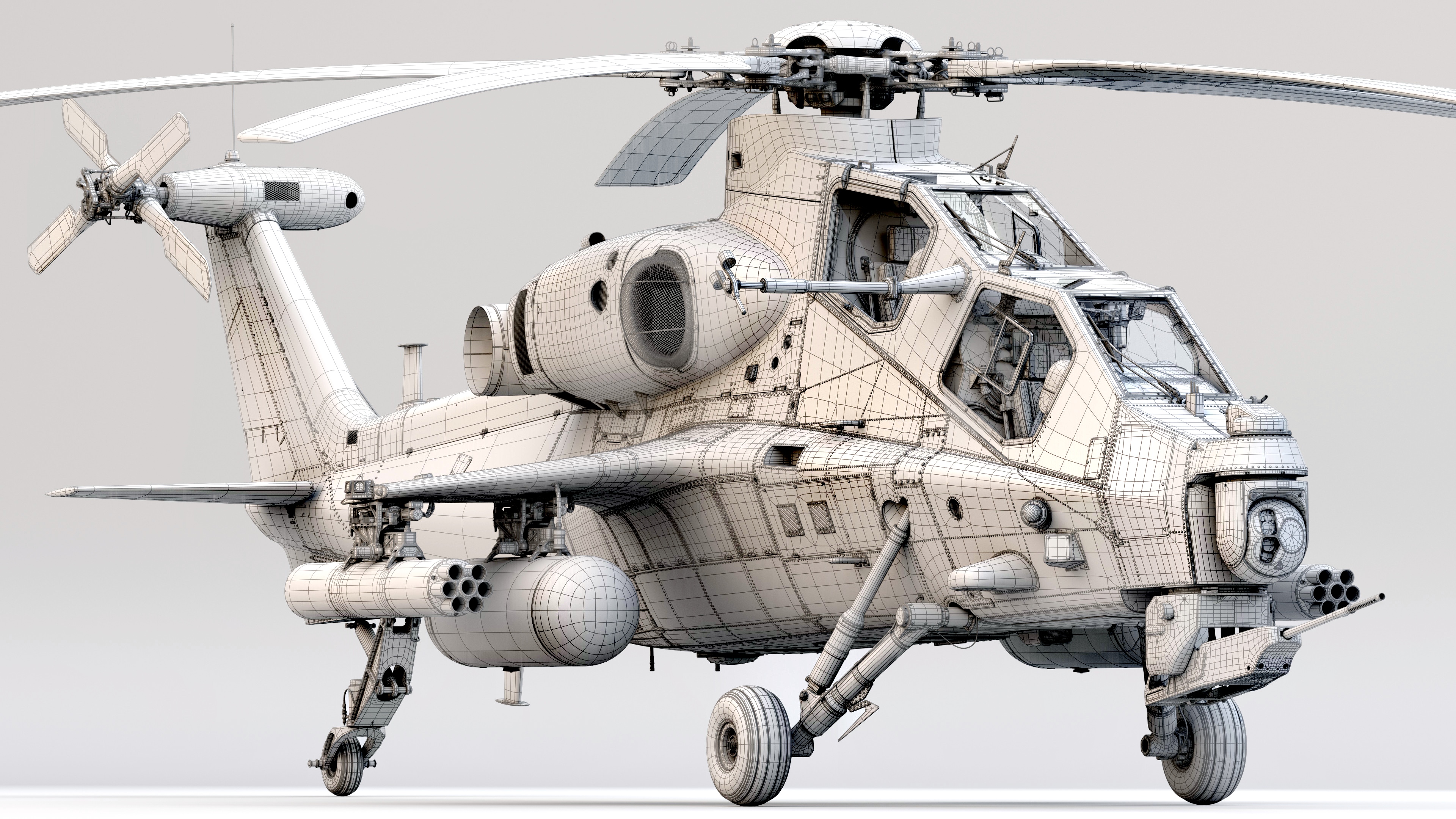 建模欣赏:直-10 中型武装直升机