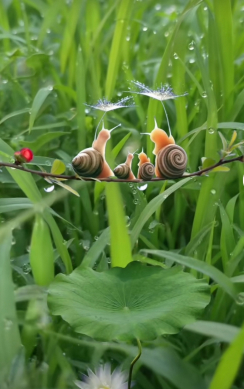 好有爱的蜗牛一家,我承认我羡慕了.