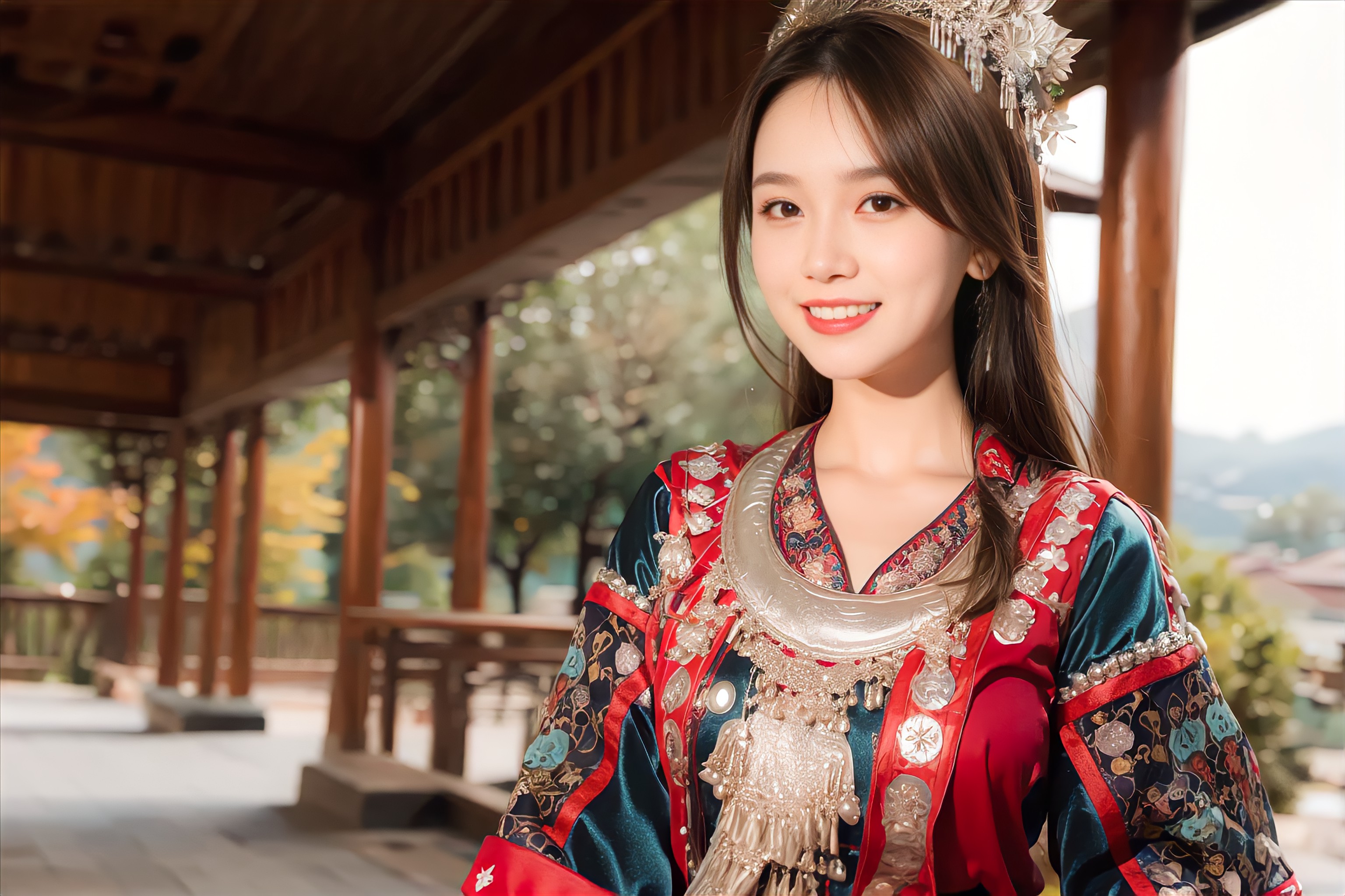 ai绘画(苗族美女)