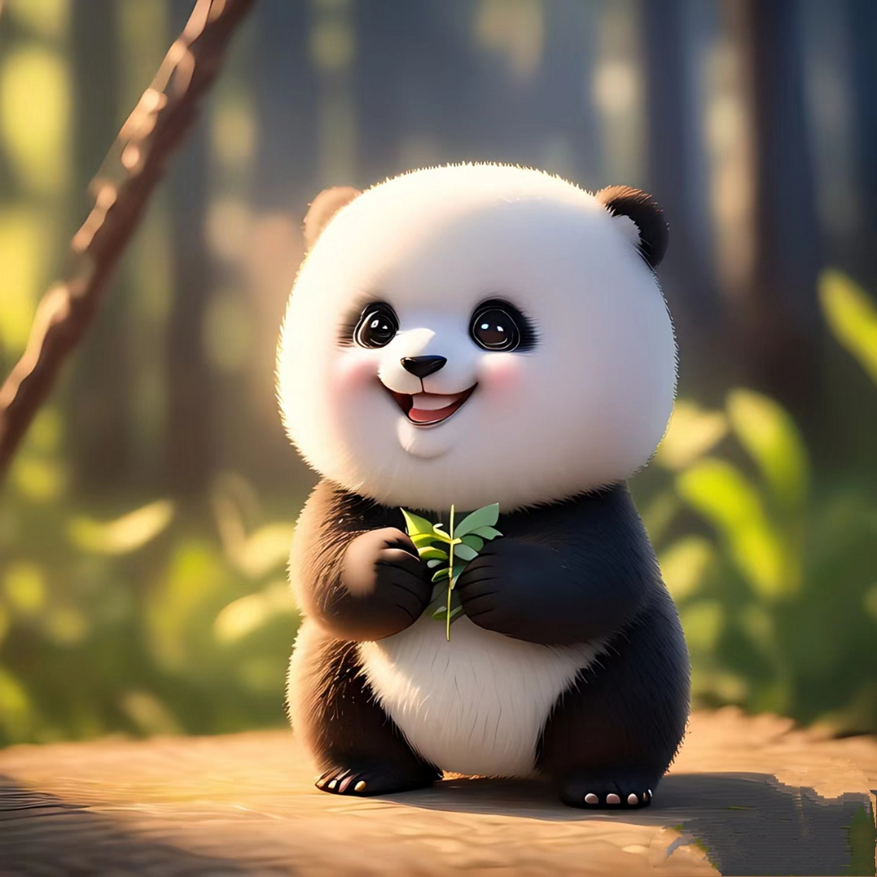 竹子给了丫丫一大捆鲜嫩的竹子,丫丫对此感到非常高兴,毕竟这是她很长