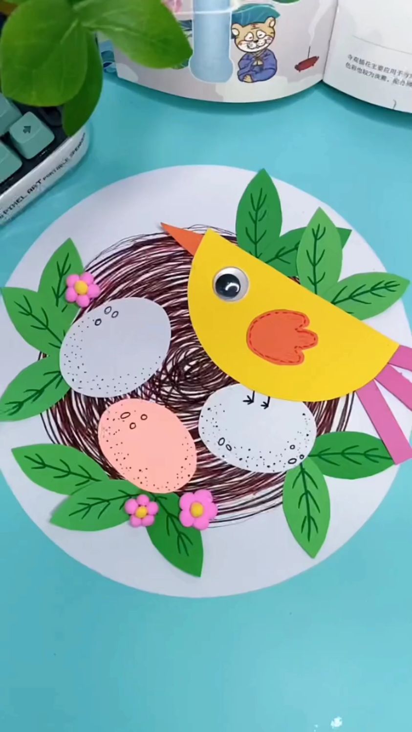 春天主题剪贴画,春天的鸟窝-度小视