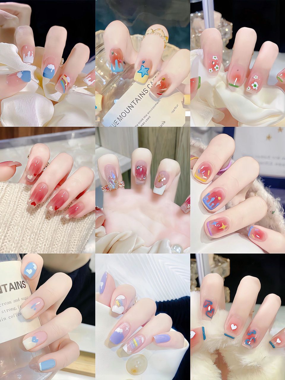 夏日多巴胺彩色美甲9799巨显白 #可爱美甲[话题]# #爱心美甲[话题