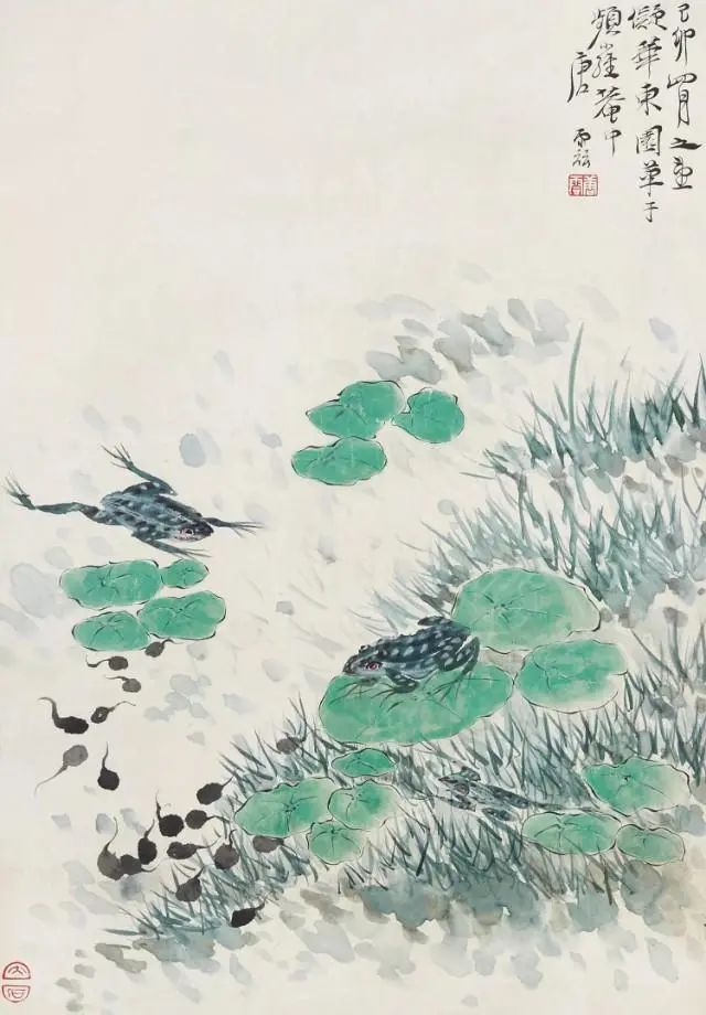 十位国画大家画青蛙,殊途同归
