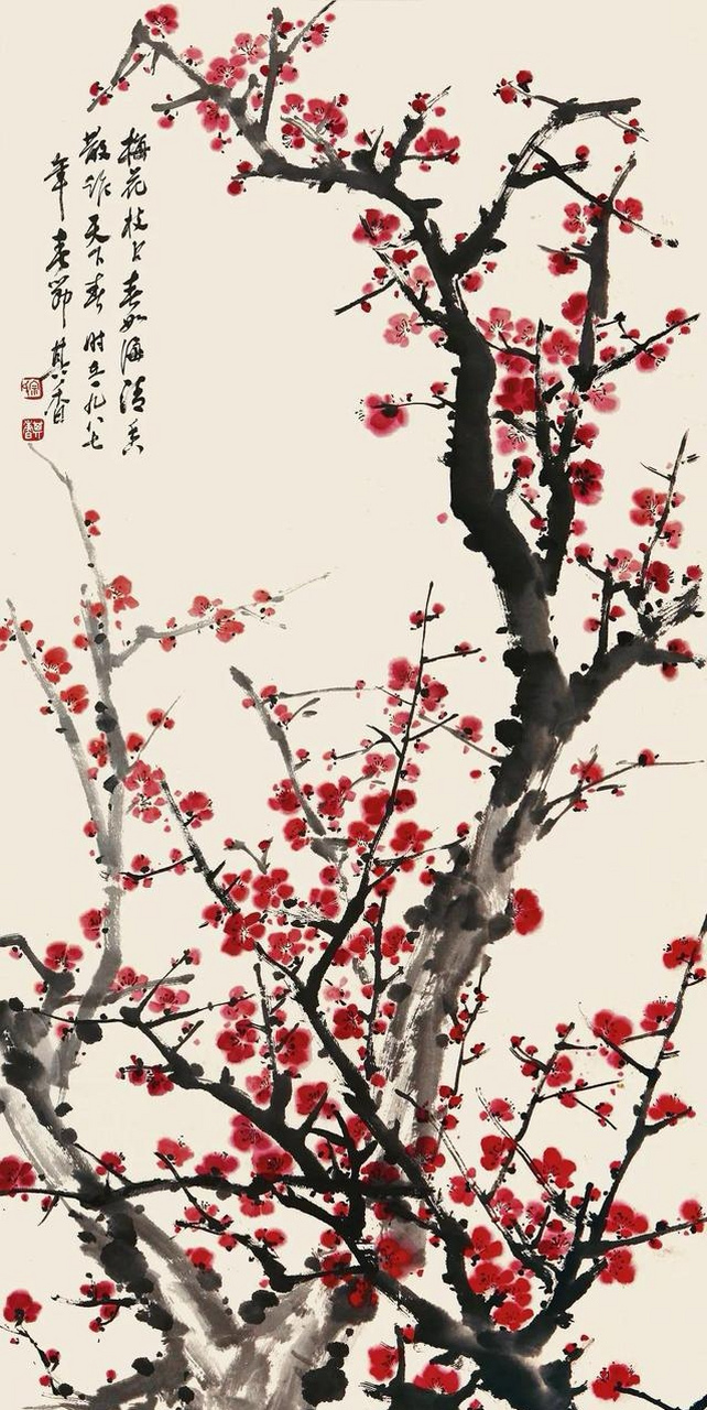 【中国国画梅花素材练习】#国画