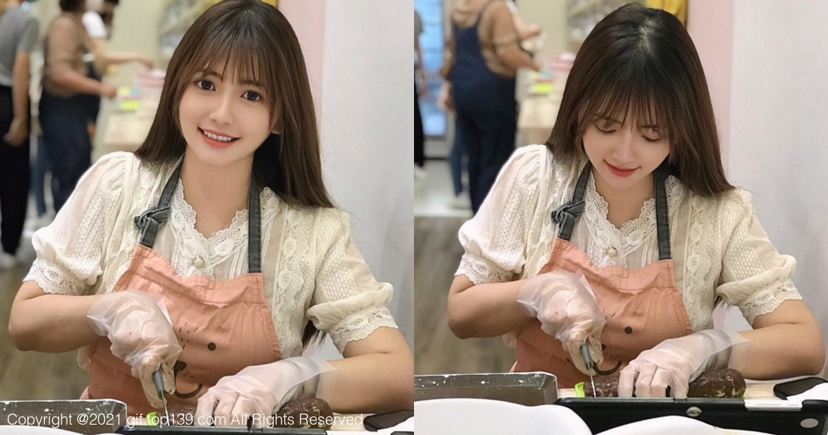 大眼萌妹「莫葵 Vika」亲手烤巧克力饼，超可爱笑容甜度100%！