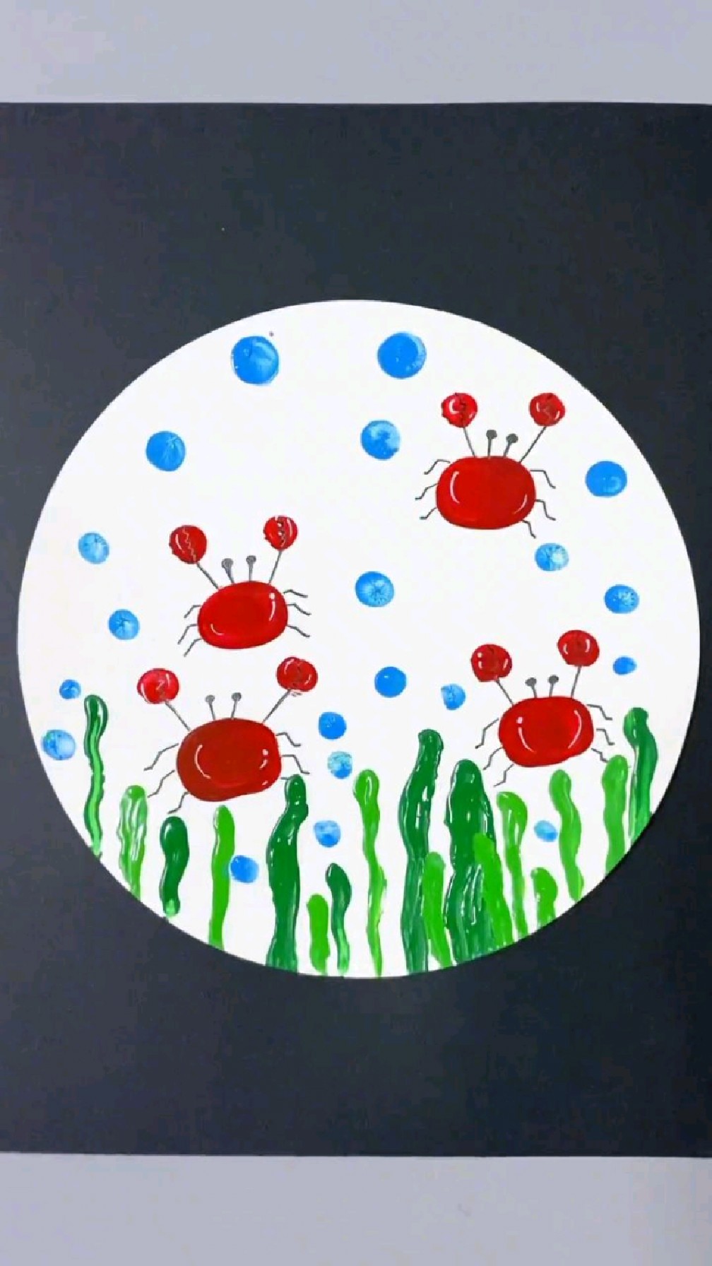 印泥画的小螃蟹