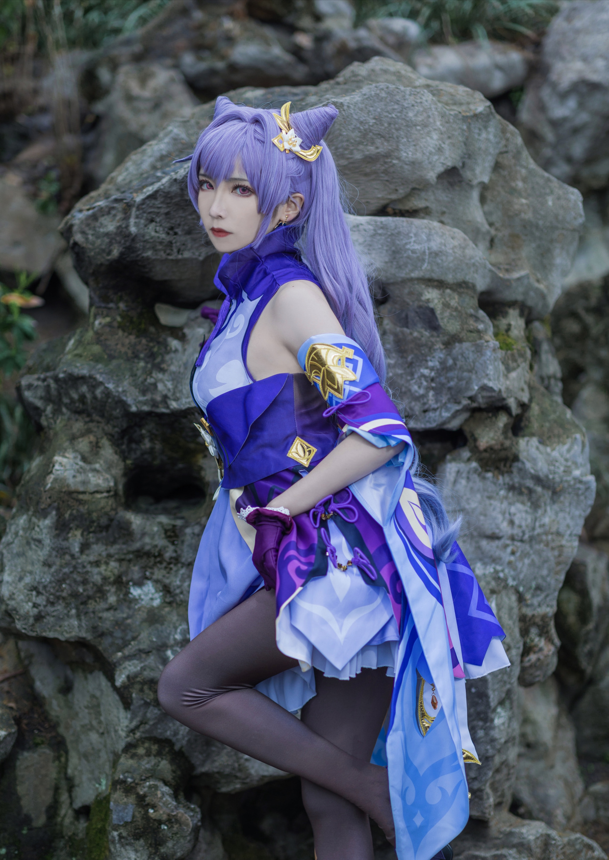 璃月七星中的[玉衡]刻晴cos,这次她的剑,距离你的喉咙有几公分呢