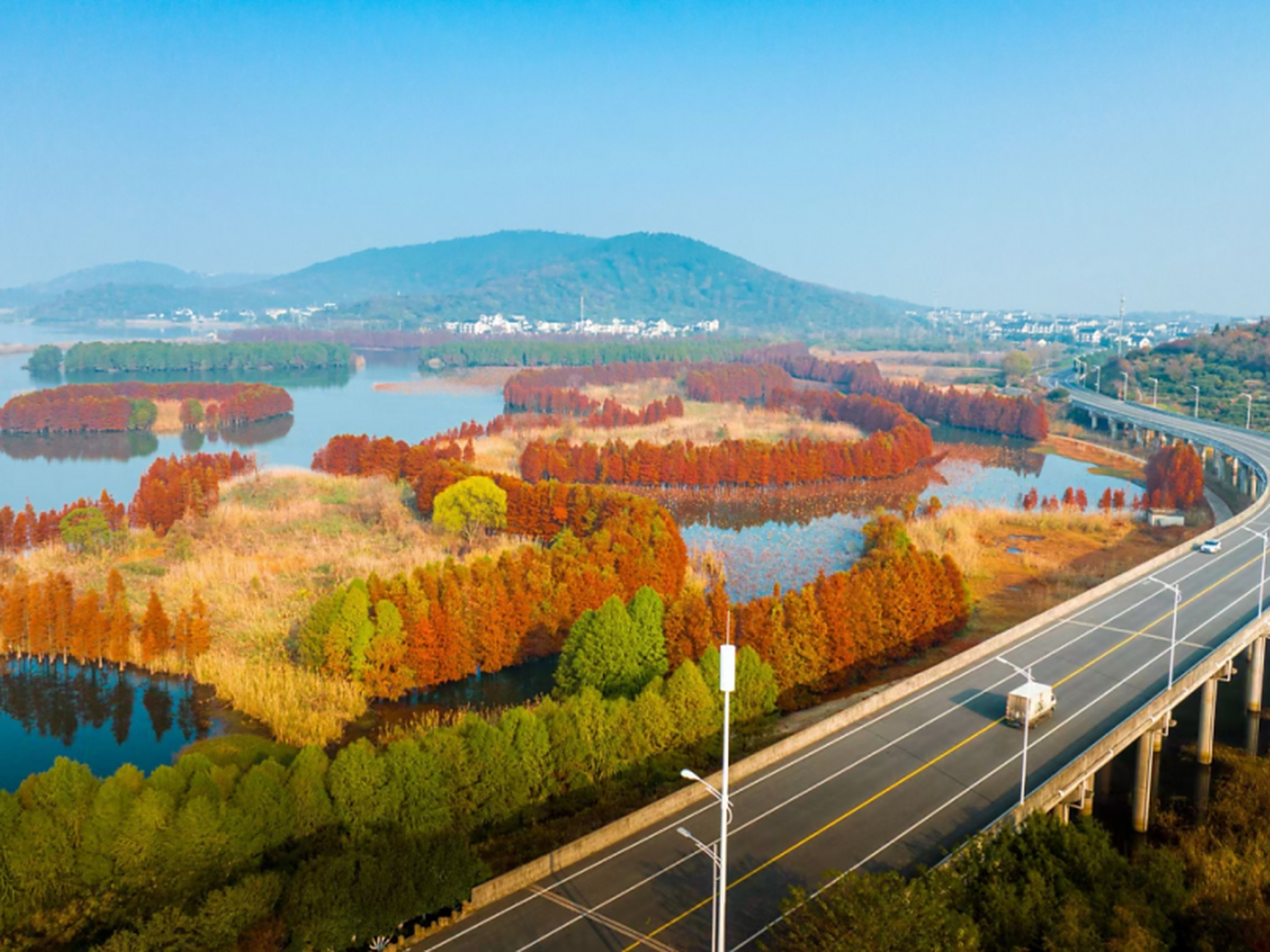 苏州观赏水杉林的5个好地方  苏州白鹭园公园: 亮点:位于独墅湖教堂和