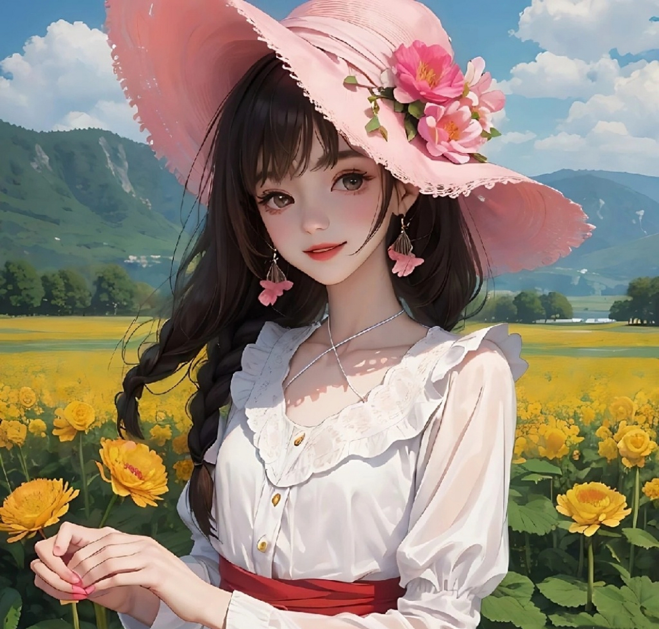 田园风甜美花朵女生高清壁头像,生活需要烟火,也需要静静的美好,不用