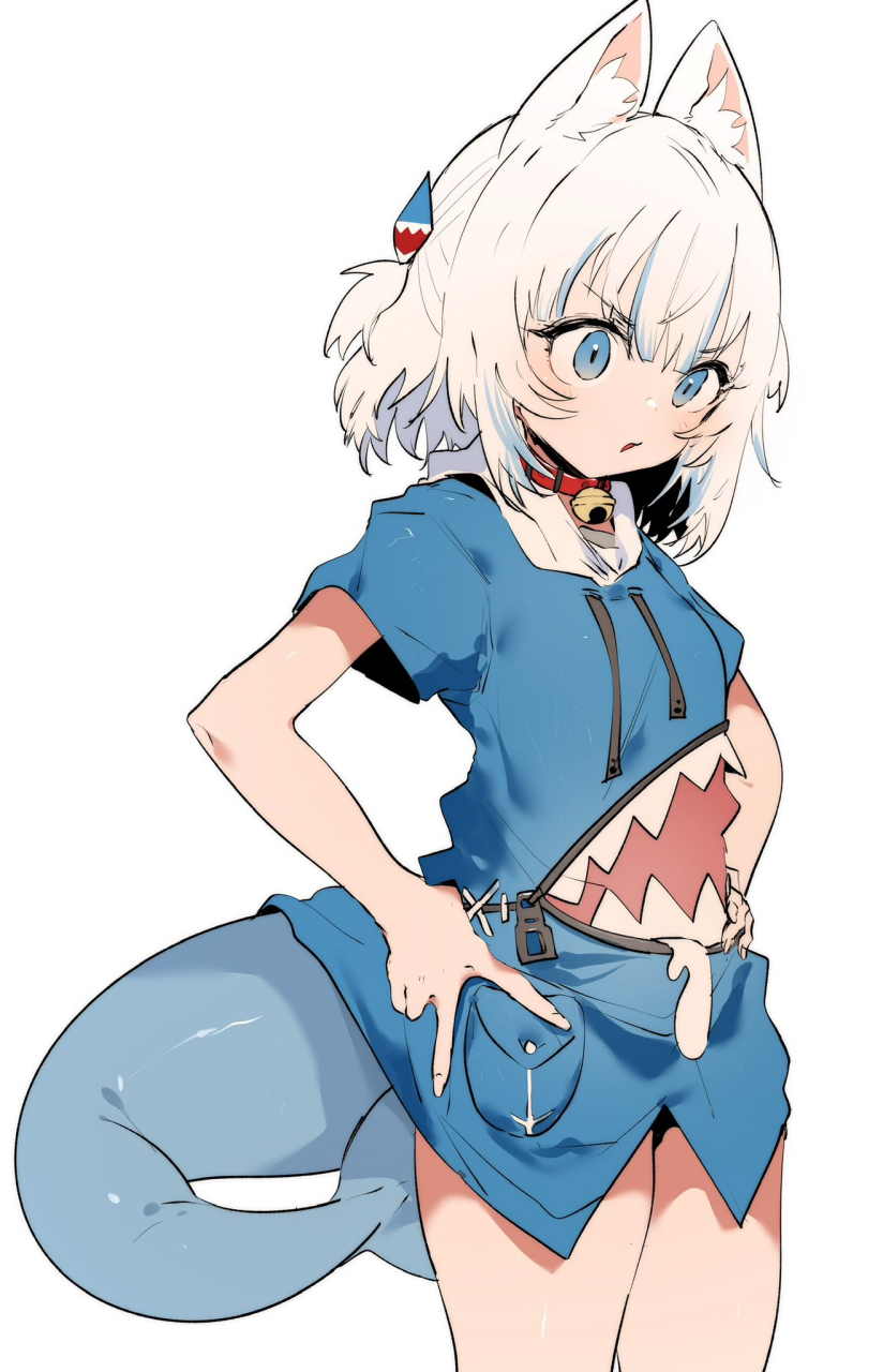 上半身猫猫头,下半身鲨鱼尾!