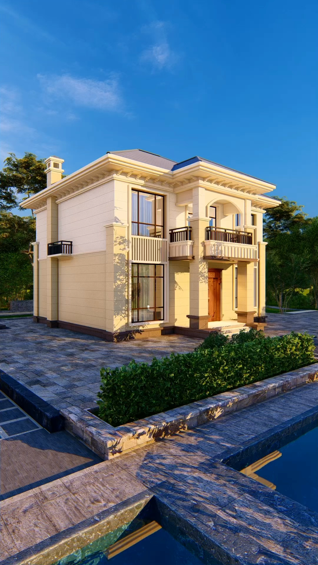 开间10米8,进深10米5,占地仅109平的网红欧式二层小别墅-度小视