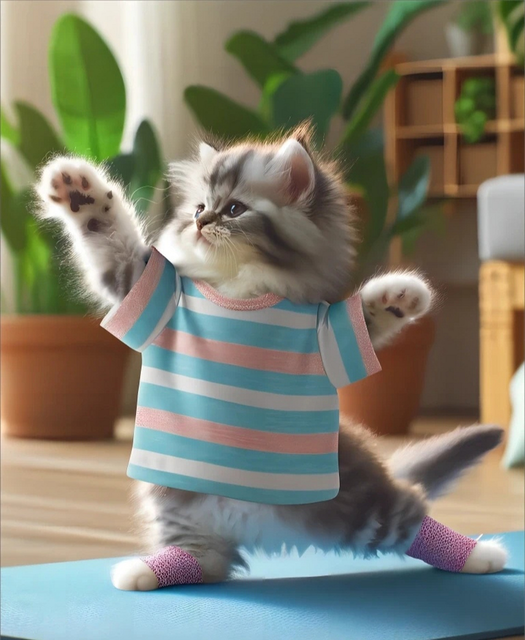 做瑜伽的小猫咪#百度创作灵感中心