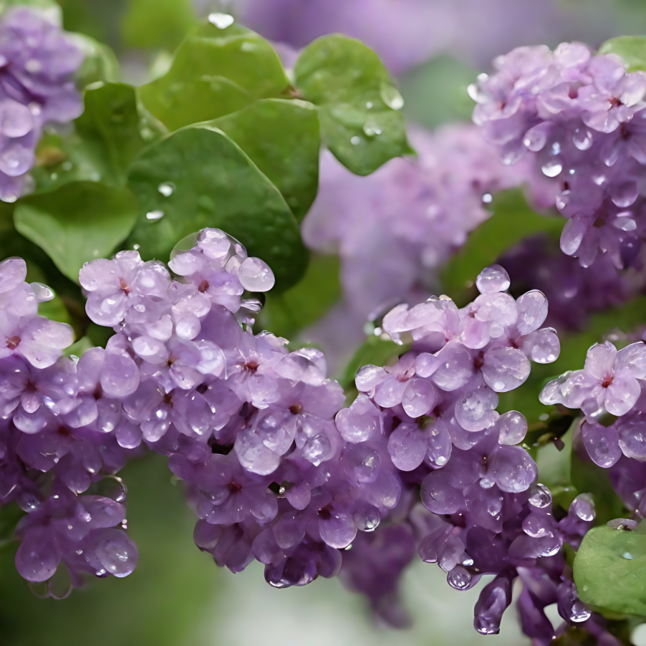 雨中的紫丁香