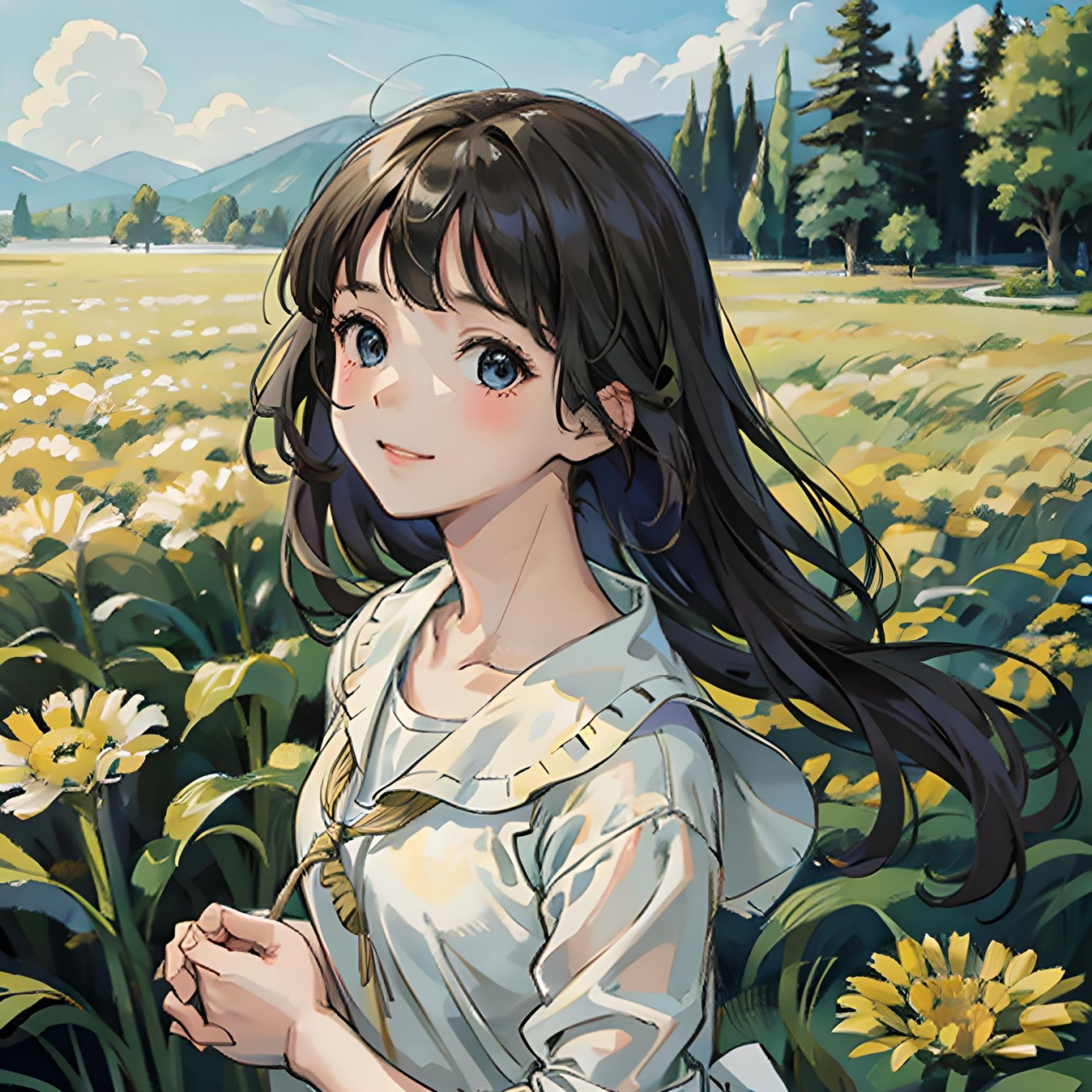 花田里头的三位美少女你觉得哪位最美呢[鼓掌][鼓掌][鼓掌]#头像# #ai