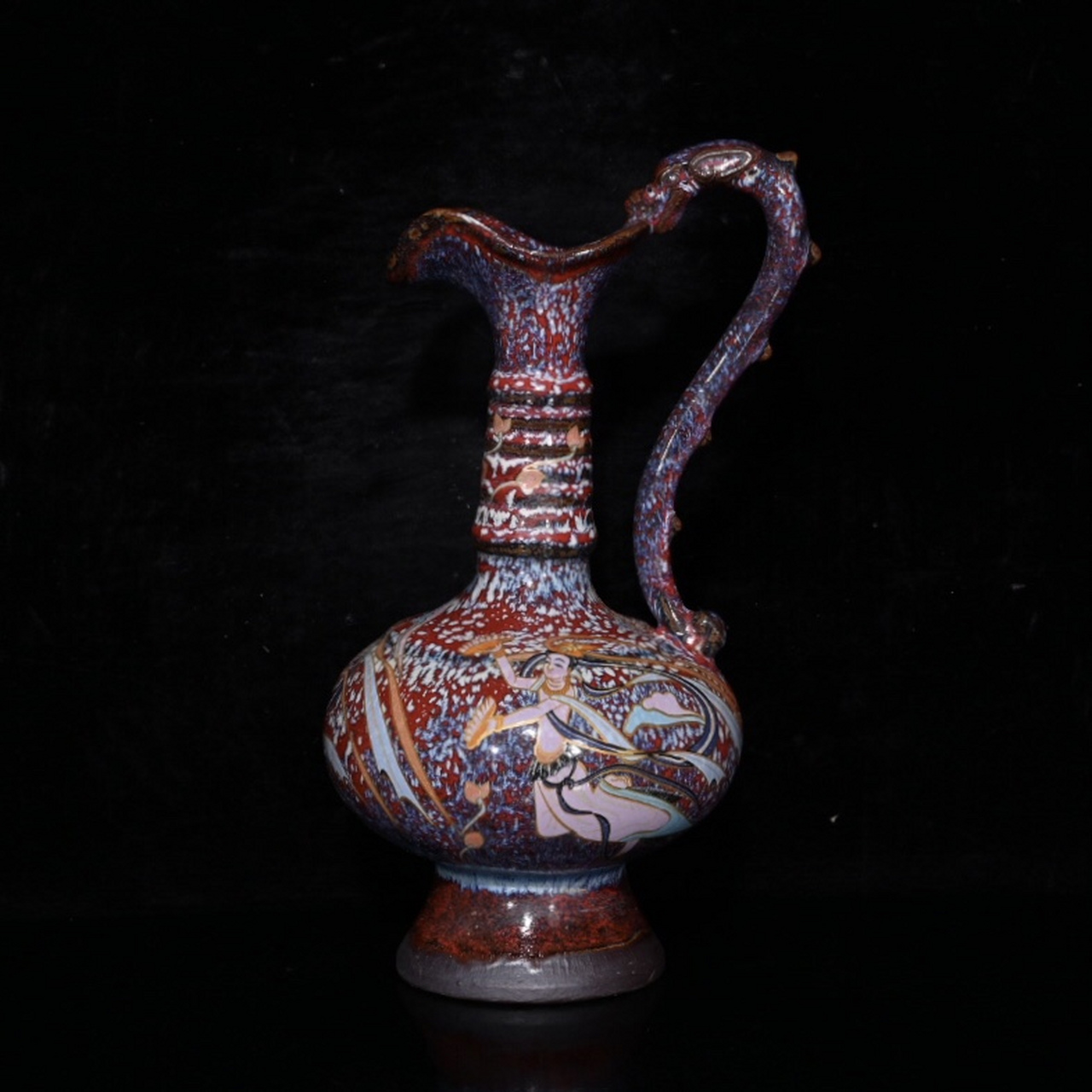 宋代建窑五彩飞天壶(22×12cm)