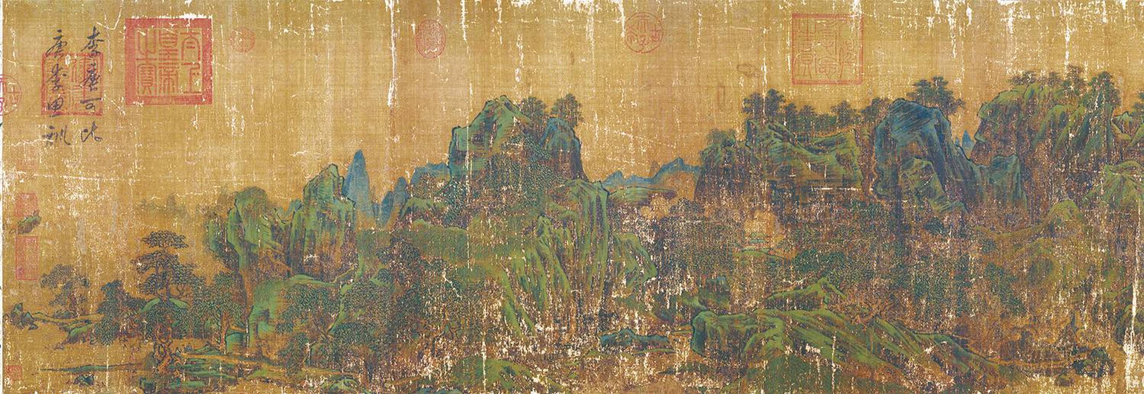 李唐《长夏江寺图》(局部)#传统文化# #中国画# #书画