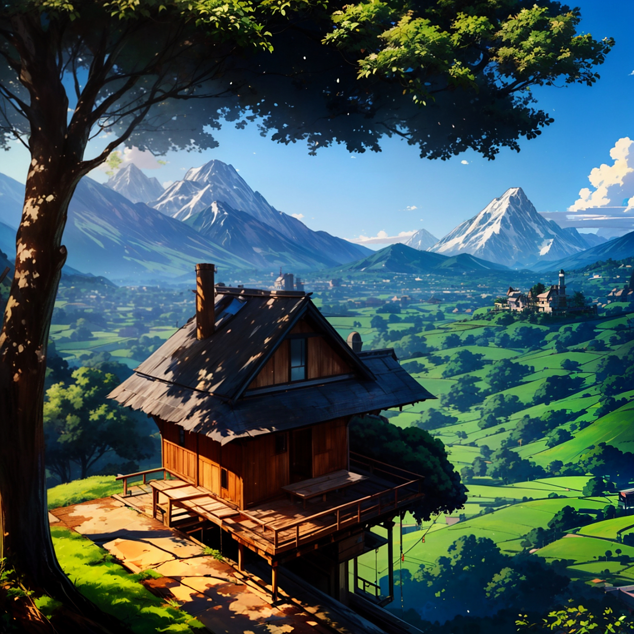 树上和树下的小房子