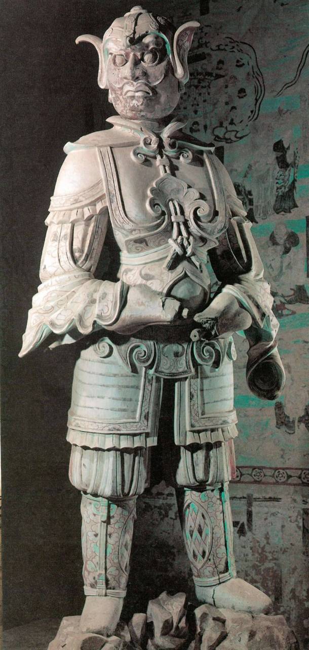 甘肃敦煌莫高窟第55窟佛坛上的天王彩塑像(北宋)#传统文化# #敦煌