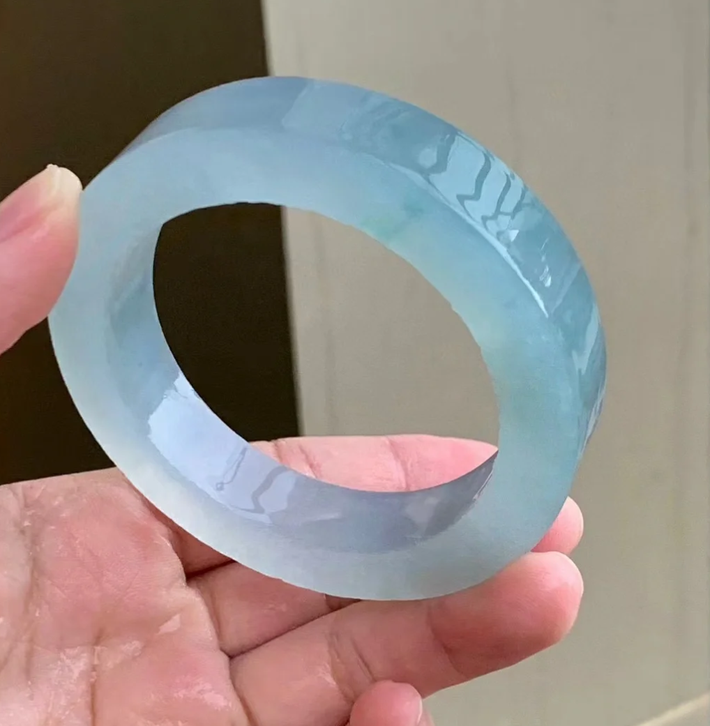 高冰种水翡翠手镯胚冰
