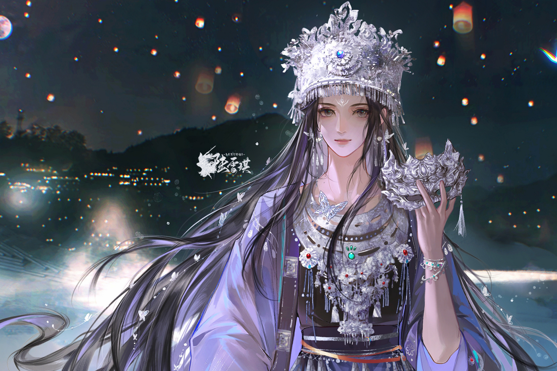 古风插画# 诛仙女主陆雪琪: 雪肤花貌不可状其容色 海潮有信不可问其