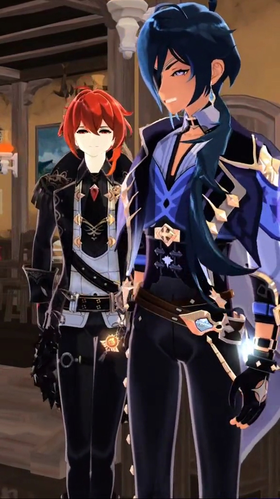 红蓝cp凯亚与迪卢克,怎么能不爱呢!帅帅哒!原神剪辑,原神二创