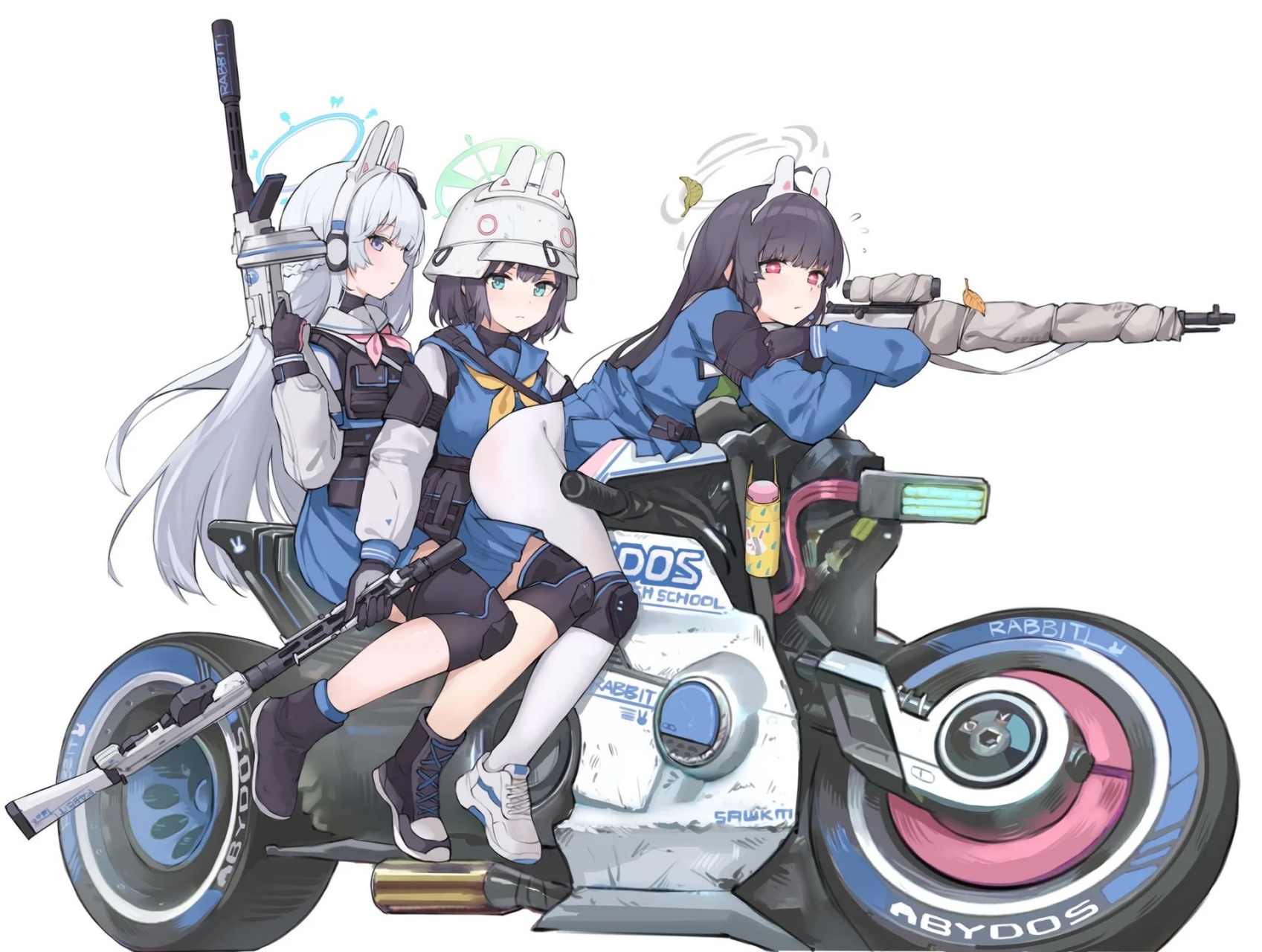 兔子小队:来不及解释了!快上车(摩托车)!#碧蓝档案