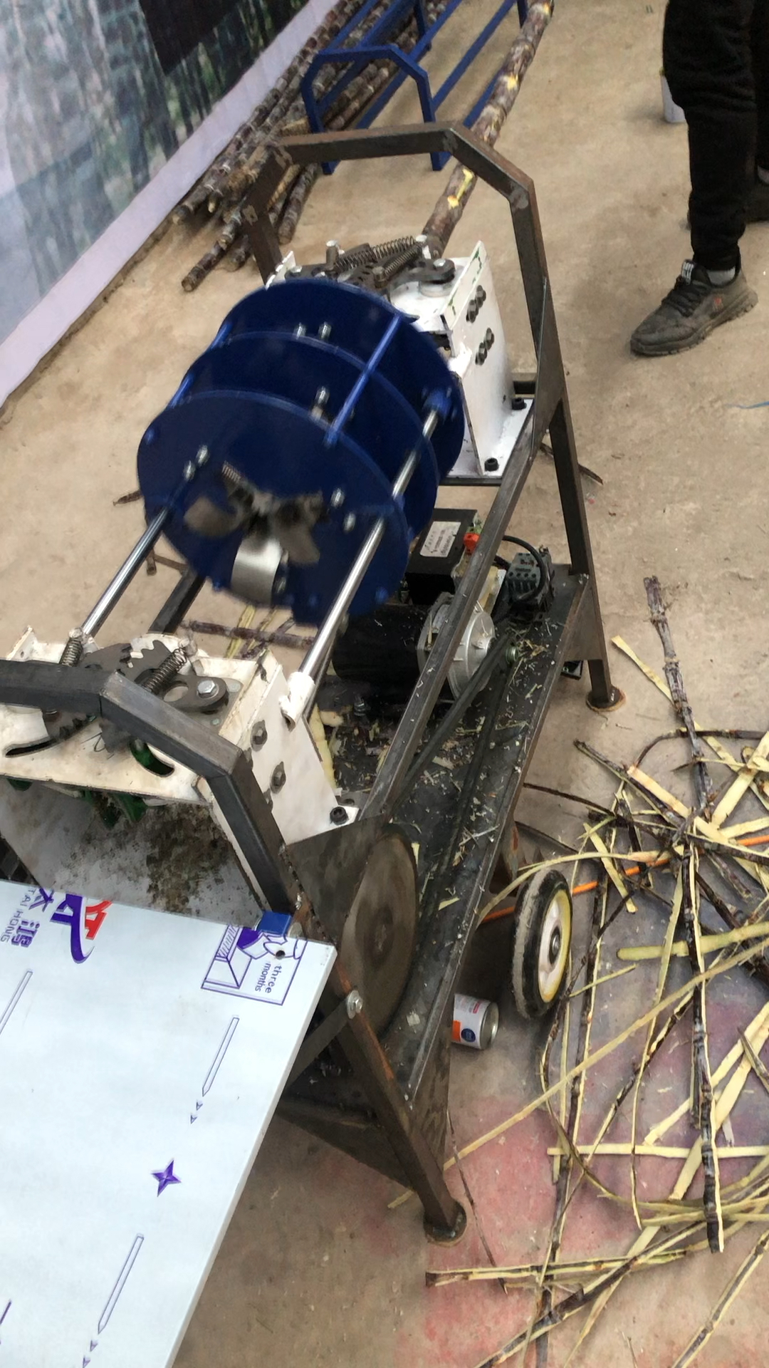 新型甘蔗削皮机